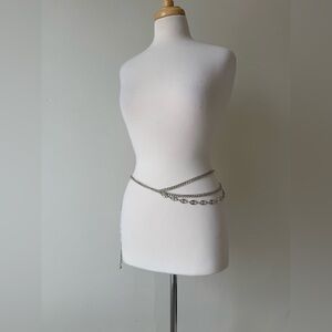Vintage Silver Chain Belt | Layered Waist Chain | Y2K Minimalist Grunge Belt